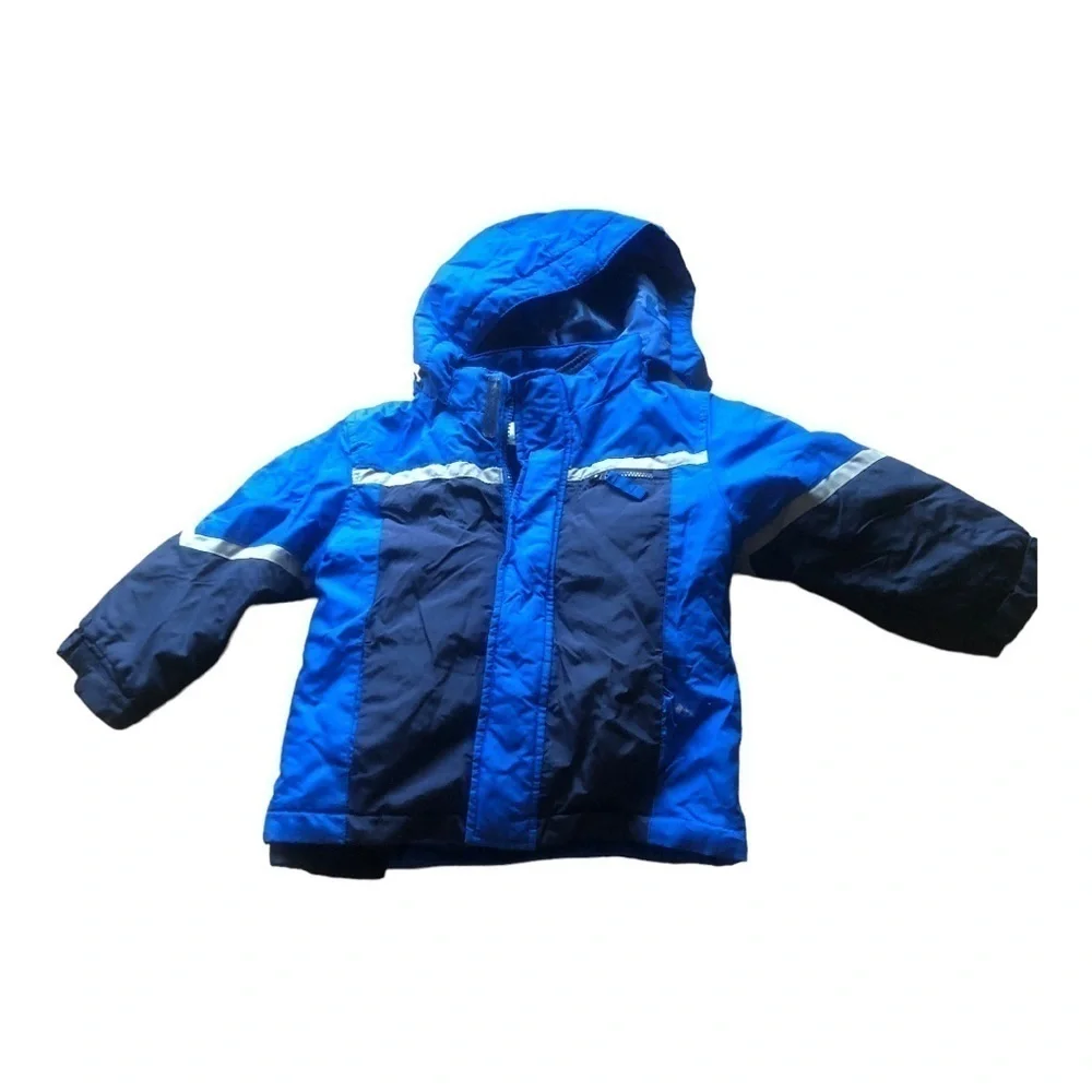 Little Boy Bleu Coat With Hoodie Size 18 M in Excellent Used Condition